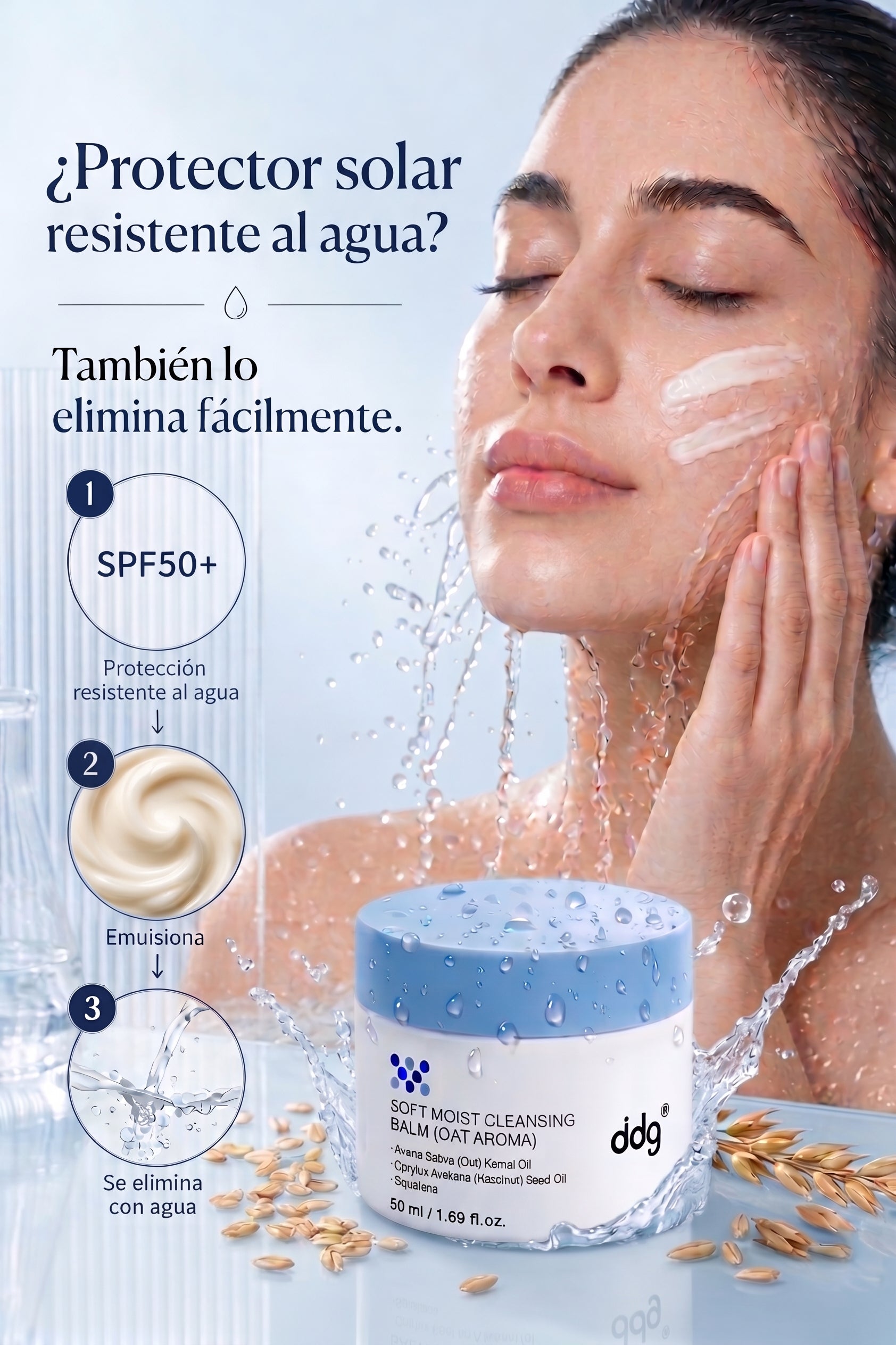 ddg Bálsamo Limpiador Desmaquillante Facial de Avena 50 ml